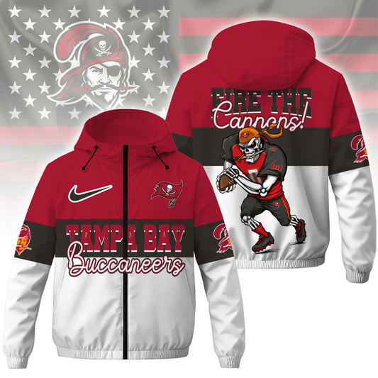 [TOUCHDOWN DEAL] NEW CUSTOMIZED NFL10 TBB TAMPA BAY BUCCANEERS WINDBREAKER JACKET