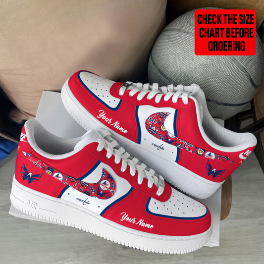 [PUCK DROP DEAL] NEW CUSTOMIZED NHL10 WCP WASHINGTON CAPITALS AF1 SHOES
