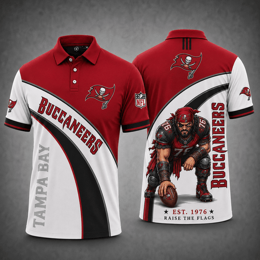 [TOUCHDOWN DEAL] NEW CUSTOMIZED NFL10 TBB TAMPA BAY BUCCANEERS POLO SHIRT