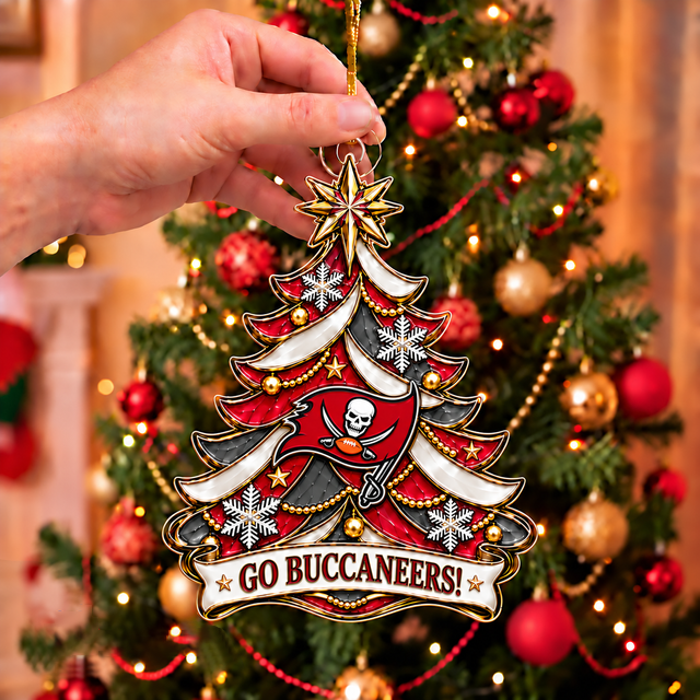 [TOUCHDOWN DEAL] NEW CUSTOMIZED NFL10 TBB TAMPA BAY BUCCANEERS CHRISTMAS ACRYLIC ORNAMENT