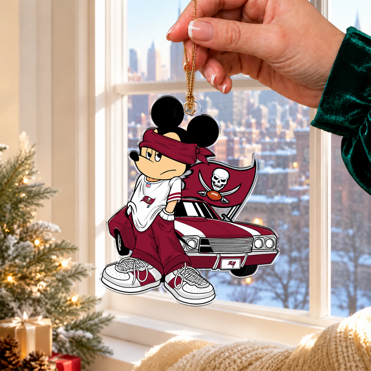 [TOUCHDOWN DEAL] NEW CUSTOMIZED NFL10 TBB TAMPA BAY BUCCANEERS CHRISTMAS ACRYLIC ORNAMENT