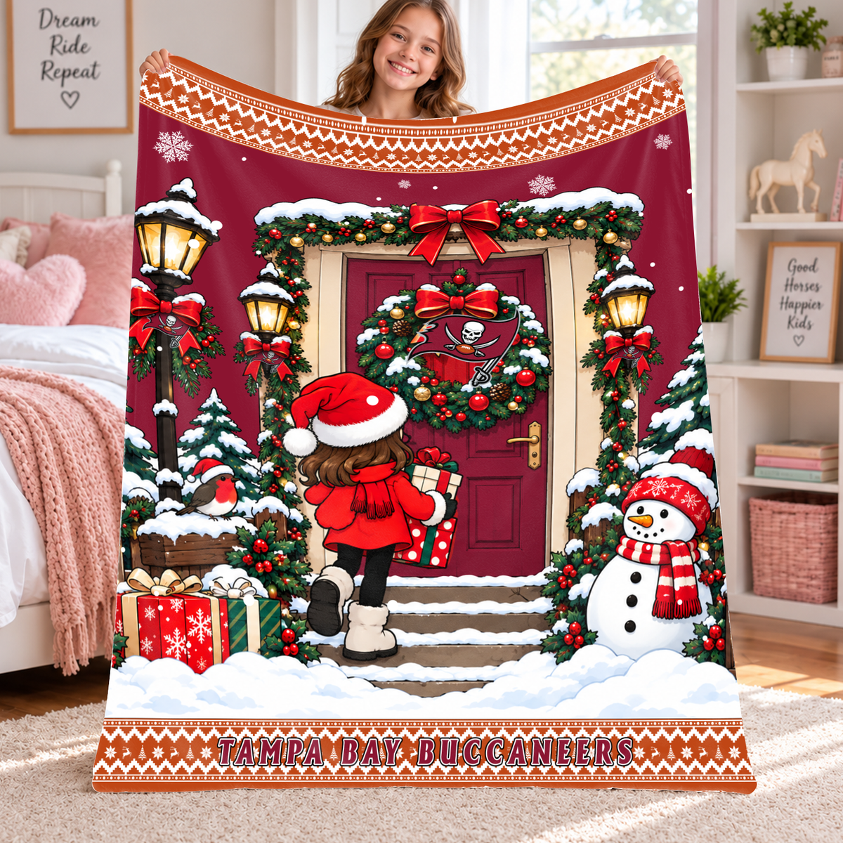 [TOUCHDOWN DEAL] NEW CUSTOMIZED NFL10 TBB THE BUCCANEERS FLEECE BLANKET