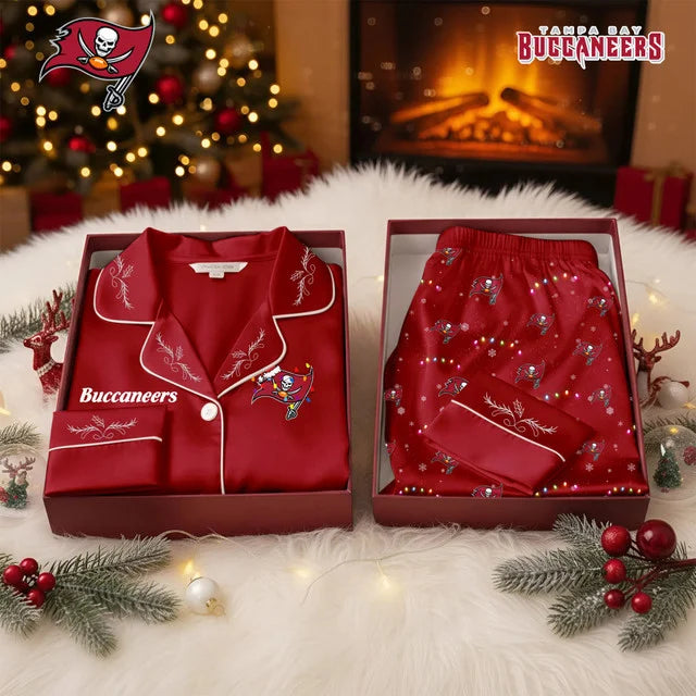 [TOUCHDOWN DEAL] NEW CUSTOMIZED NFL10 TBB TAMPA BAY BUCCANEERS LONG-SLEEVE PAJAMA SET