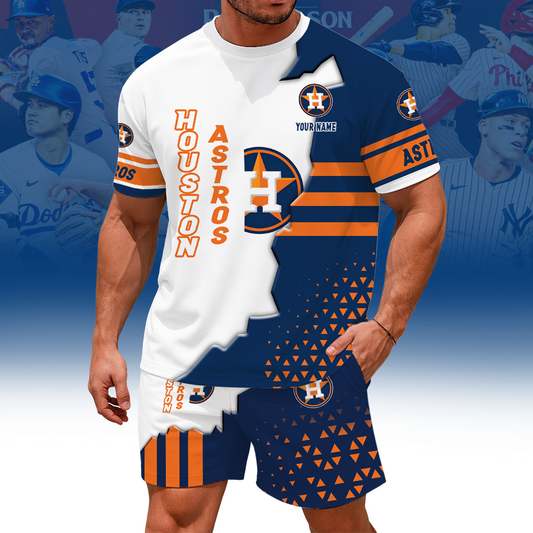 [HOMERUN DEAL] NEW CUSTOMIZED MLB10 HAS HOUSTON ASTROS UNISEX T-SHIRT & SHORTS SET