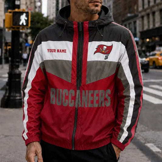 [TOUCHDOWN DEAL] NEW CUSTOMIZED NFL10 TBB TAMPA BAY BUCCANEERS WINDBREAKER JACKET