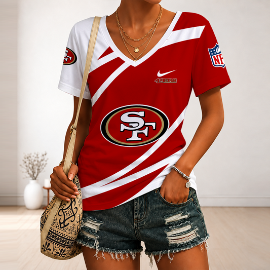[TOUCHDOWN DEAL] NEW CUSTOMIZED NFL11 SF49 SAN FRANCISCO 49ERS V-NECK FEMALE SHIRT