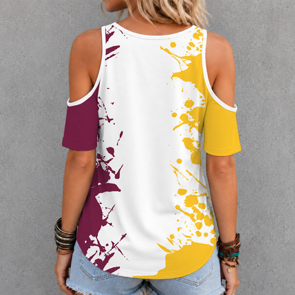 [PUCK DROP DEAL] NEW CUSTOMIZED NCAA MFF11 ASS ARIZONA STATE SUN DEVILS CRISS CROSS V-NECK TOP