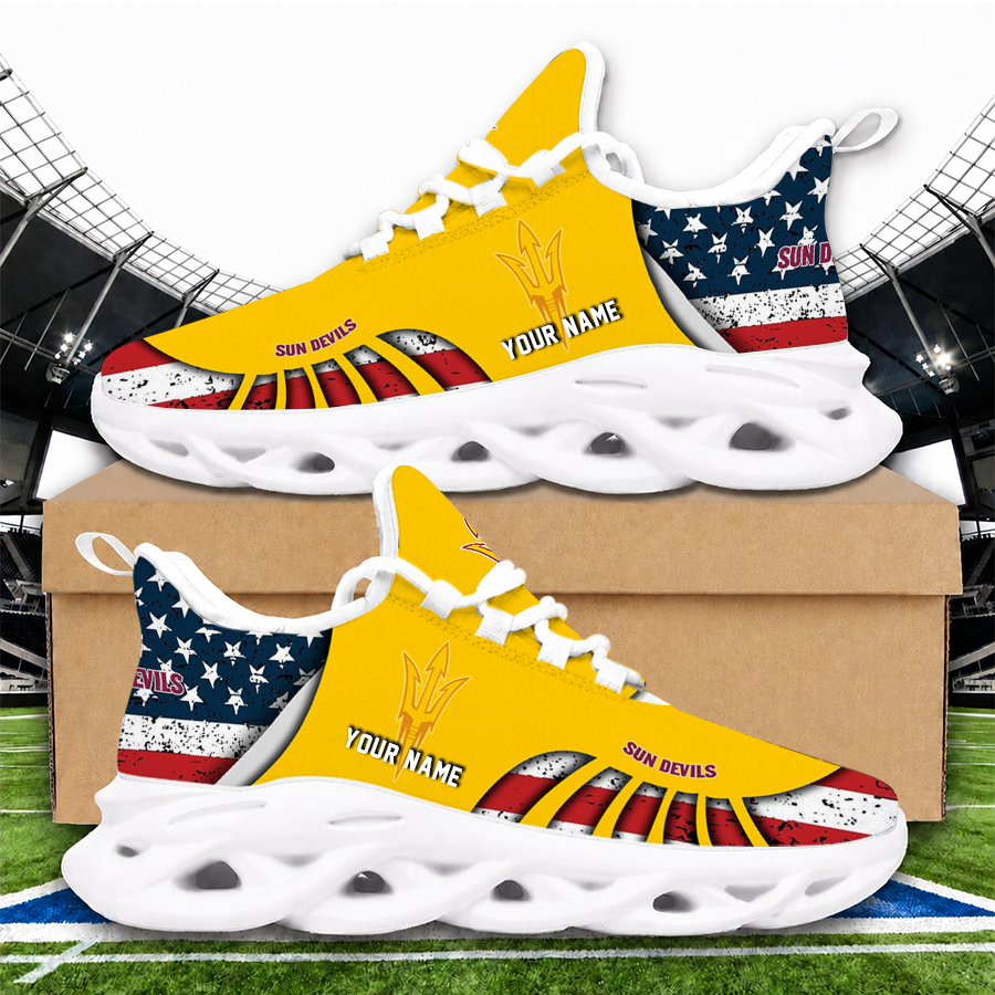 [PUCK DROP DEAL] NEW CUSTOMIZED NCAA MFF11 ASS ARIZONA STATE SUN DEVILS UNISEX CLUNKY SNEAKERS