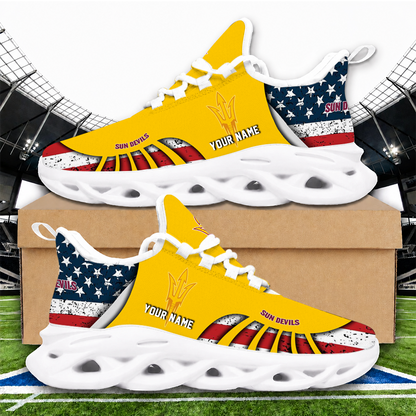 [PUCK DROP DEAL] NEW CUSTOMIZED NCAA MFF11 ASS ARIZONA STATE SUN DEVILS UNISEX CLUNKY SNEAKERS