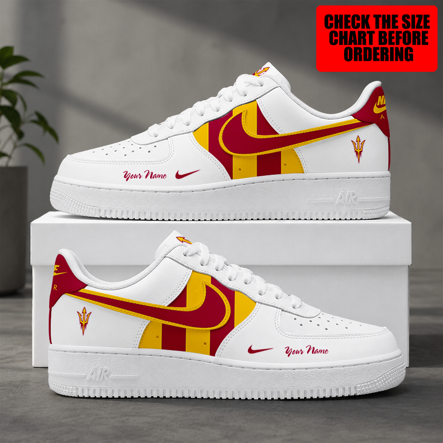 [PUCK DROP DEAL] NEW CUSTOMIZED NCAA MFF11 ASS ARIZONA STATE SUN DEVILS AF1 SHOES