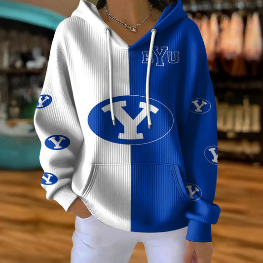 [TOUCHDOWN DEAL] NEW CUSTOMIZED NCAA FBS11 BYU BYU COUGARS RIBBED HOODIE & SWEATSHIRT
