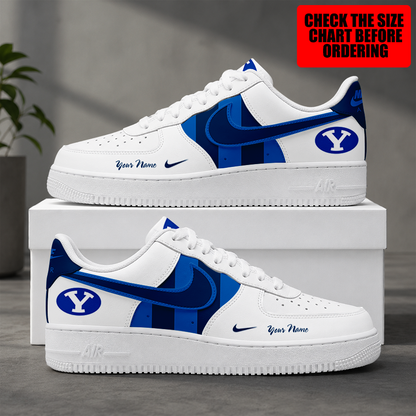 [FAN FAVORITE] NEW CUSTOMIZED NCAA FBS11 BYU BYU COUGARS AF1 SHOES