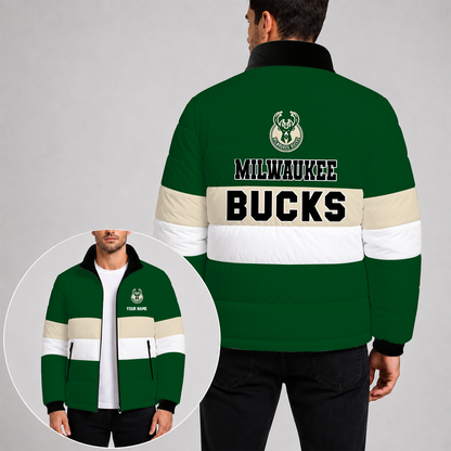 [SLAM DUNK DEAL] NEW CUSTOMIZED NBA11 MBU THE BUCKS PUFFER JACKET