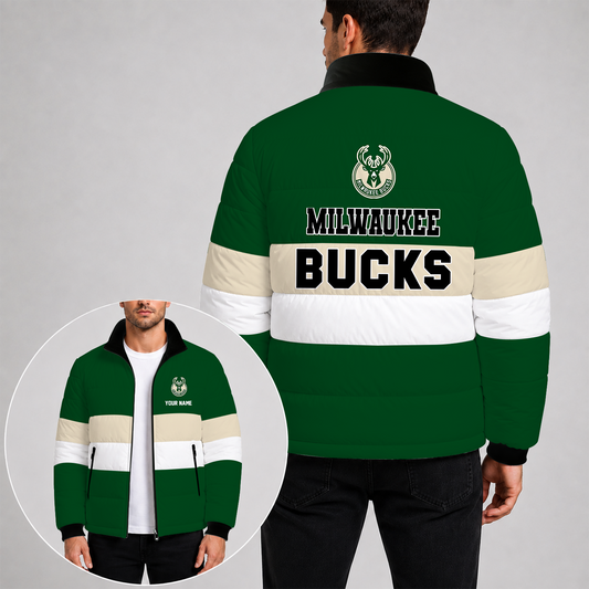 [SLAM DUNK DEAL] NEW CUSTOMIZED NBA11 MBU THE BUCKS PUFFER JACKET