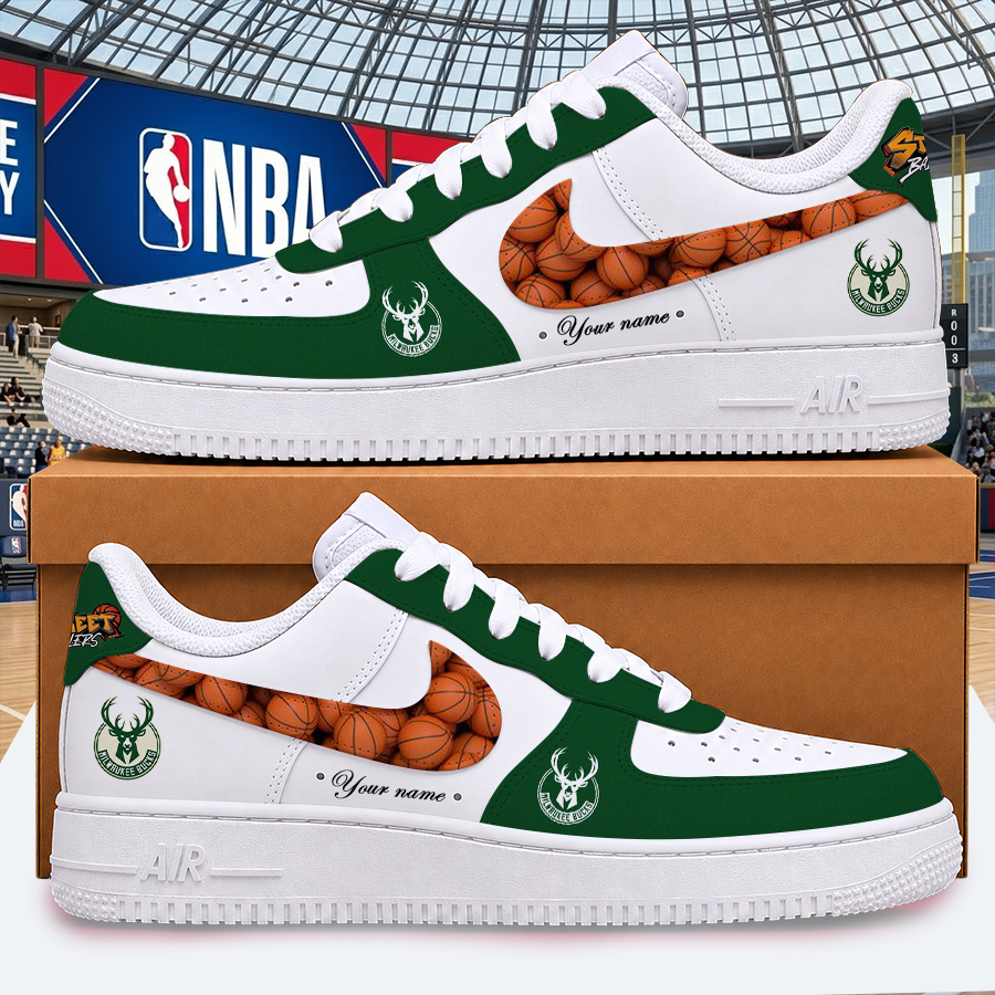 [SLAM DUNK DEAL] NEW CUSTOMIZED NBA11 MBU MILWAUKEE BUCKS AF1 SHOES