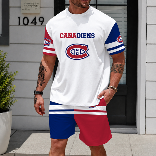 [PUCK DROP DEAL] NEW CUSTOMIZED NHL11 MCD MONTREAL CANADIENS UNISEX T-SHIRT & SHORTS SET