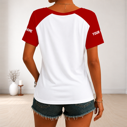 [TOUCHDOWN DEAL] NEW CUSTOMIZED NFL11 SF49 SAN FRANCISCO 49ERS V-NECK FEMALE SHIRT
