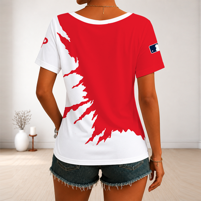 [HOMERUN DEAL] NEW CUSTOMIZED MLB11 PPS PHILADELPHIA PHILLIES V-NECK FEMALE SHIRT