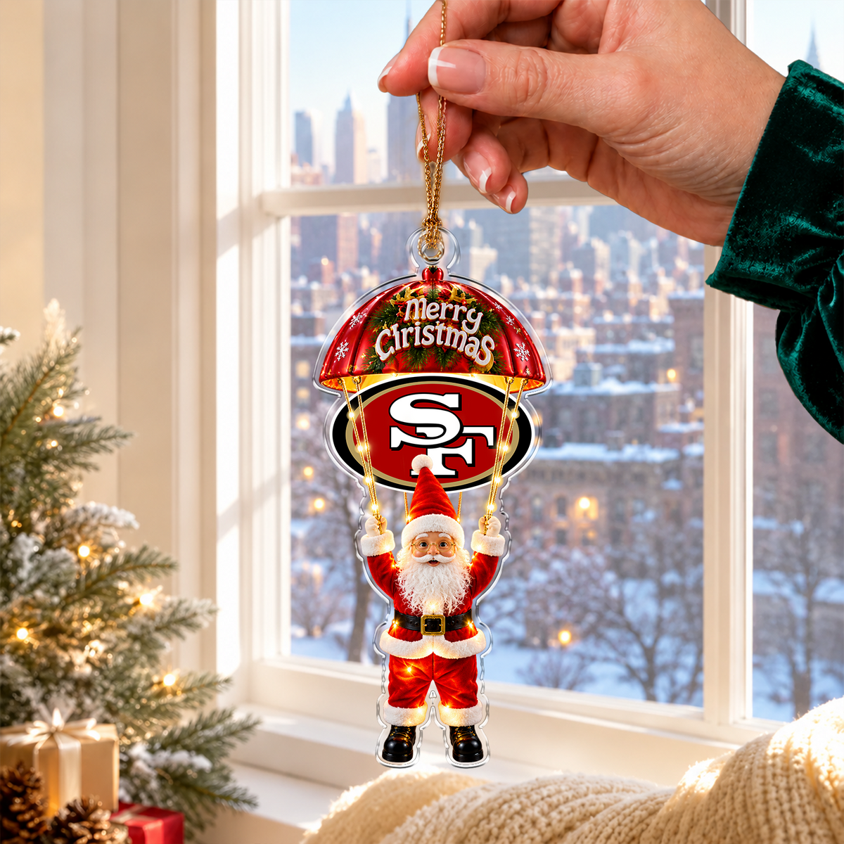[TOUCHDOWN DEAL] NEW CUSTOMIZED NFL11 SF49 SAN FRANCISCO 49ERS CHRISTMAS ACRYLIC ORNAMENT