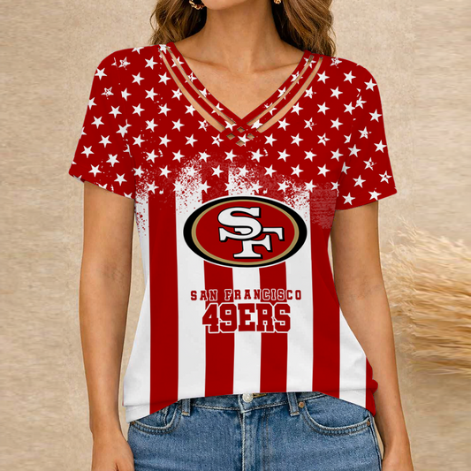 [TOUCHDOWN DEAL] NEW CUSTOMIZED NFL11 SF49 SAN FRANCISCO 49ERS V-NECK SHIRT
