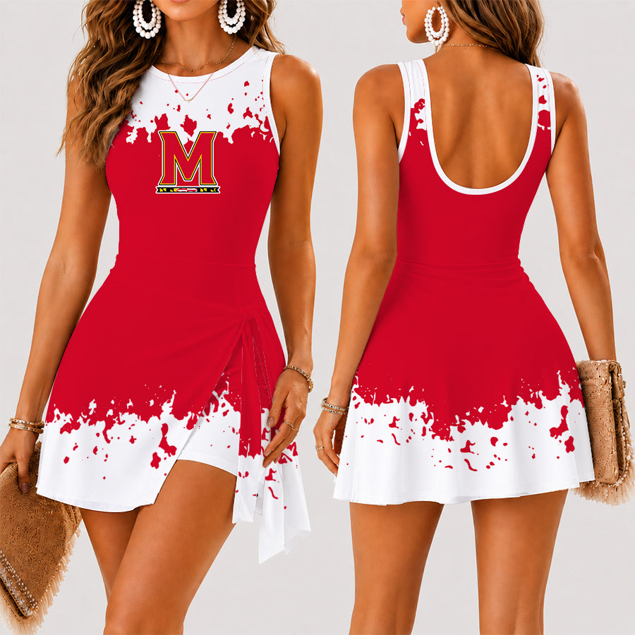 [SLAM DUNK DEAL] NEW CUSTOMIZED NCAA MAM11 MLT MARYLAND TERRAPINS WOMEN'S SUMMER SKORT DRESS