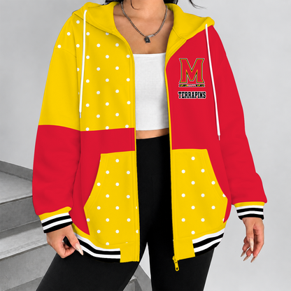 [SLAM DUNK DEAL] NEW CUSTOMIZED NCAA MAM11 MLT MARYLAND TERRAPINS STRAPPY ZIP HOODIE