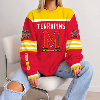 [SLAM DUNK DEAL] NEW CUSTOMIZED NCAA MAM11 MLT MARYLAND TERRAPINS STRAPPY UNISEX SWEATSHIRT