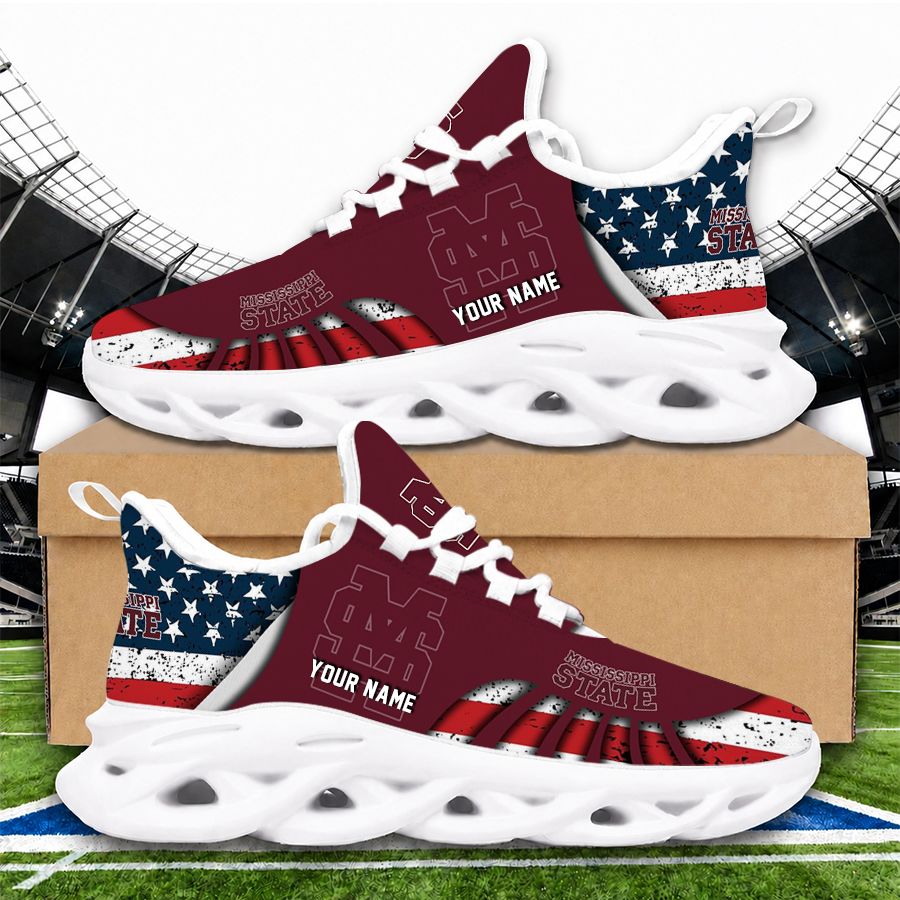 [HOMERUN DEAL] NEW CUSTOMIZED NCAA CWS11 MSB MISSISSIPPI STATE BULLDOGS UNISEX CLUNKY SNEAKERS
