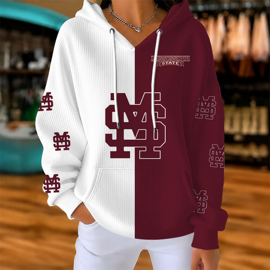 [HOMERUN DEAL] NEW CUSTOMIZED NCAA CWS11 MSB MISSISSIPPI STATE BULLDOGS RIBBED HOODIE & SWEATSHIRT