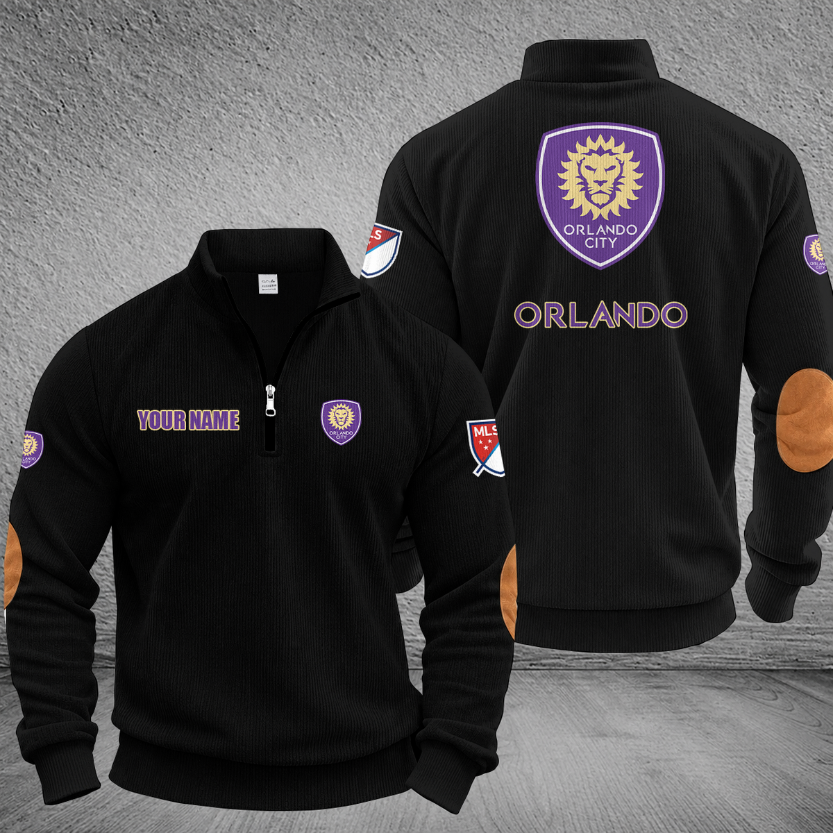 [GOAL DEAL] NEW CUSTOMIZED MLS11 OCS ORLANDO CITY SC MULTICOLOR STRIPED QUATER ZIP SWEATSHIRT