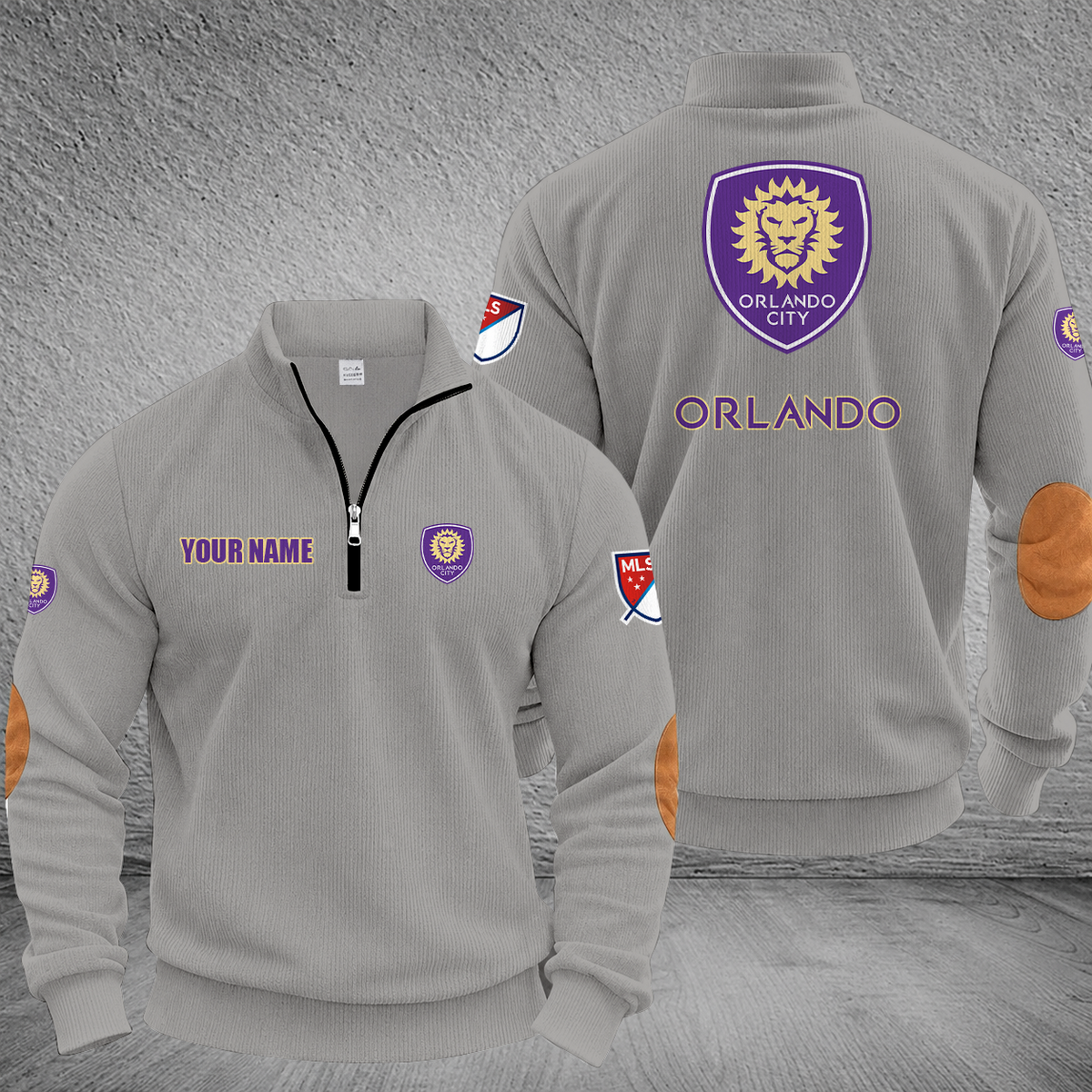 [GOAL DEAL] NEW CUSTOMIZED MLS11 OCS ORLANDO CITY SC MULTICOLOR STRIPED QUATER ZIP SWEATSHIRT