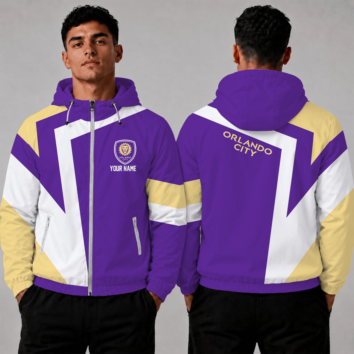 [GOAL DEAL] NEW CUSTOMIZED MLS11 OCS ORLANDO CITY SC WINDBREAKER JACKET