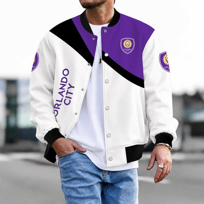 [GOAL DEAL] NEW CUSTOMIZED MLS11 OCS ORLANDO CITY SC BASEBALL JACKET & SATIN VARSITY JACKET