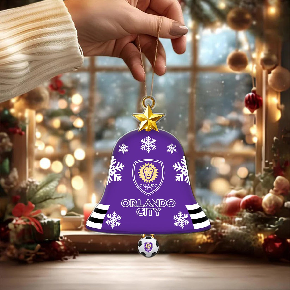 [GOAL DEAL] NEW CUSTOMIZED MLS11 OCS ORLANDO CITY SC CHRISTMAS ACRYLIC ORNAMENT