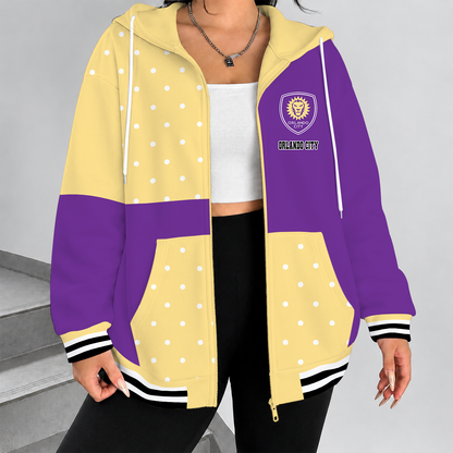 [GOAL DEAL] NEW CUSTOMIZED MLS11 OCS ORLANDO CITY SC ZIP HOODIE