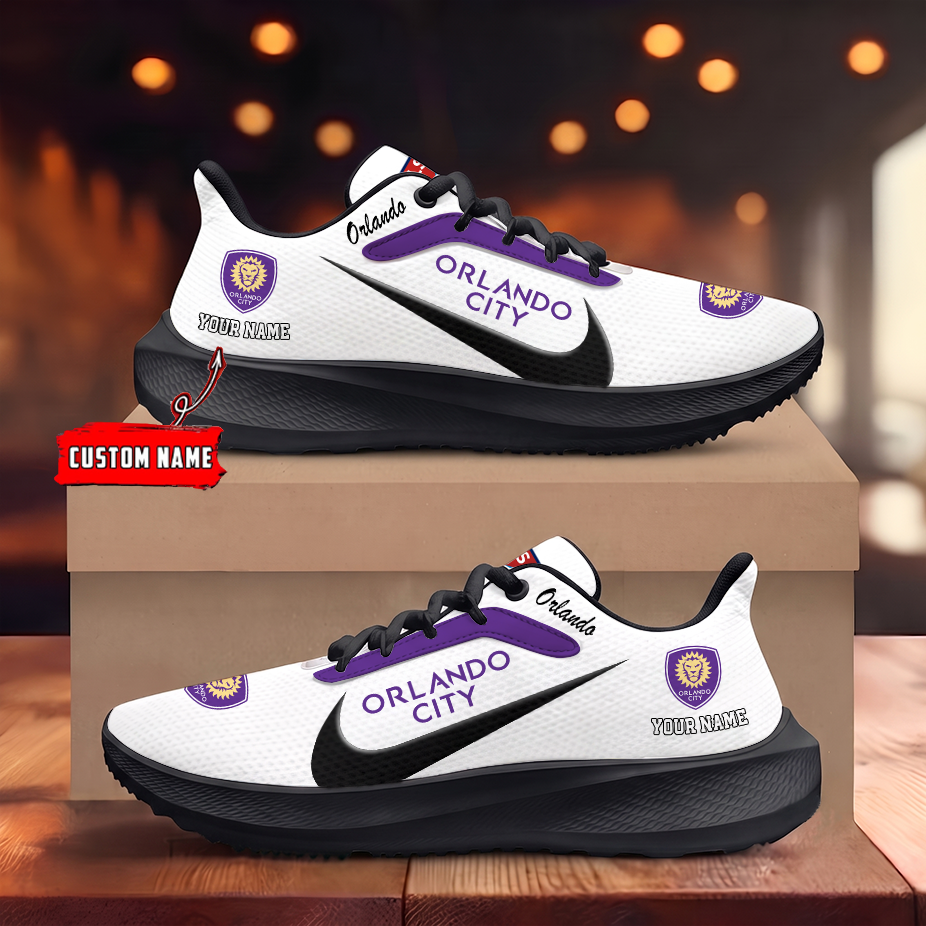 [GOAL DEAL] NEW CUSTOMIZED MLS11 OCS ORLANDO CITY SC ROAD RUNNING SHOES