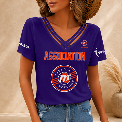[HOOPS SPECIAL] NEW CUSTOMIZED WNBA11 PNM PHOENIX MERCURY V-NECK SHIRT