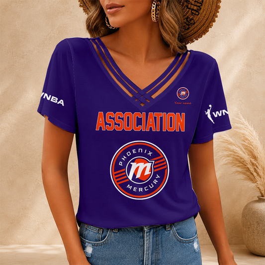 [HOOPS SPECIAL] NEW CUSTOMIZED WNBA11 PNM PHOENIX MERCURY V-NECK SHIRT