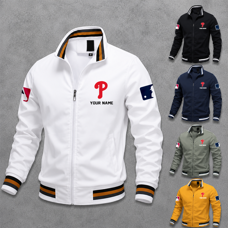 [HOMERUN DEAL] NEW CUSTOMIZED MLB11 PPS PHILADELPHIA PHILLIES MULTICOLOR MEN'S CASUAL JACKET