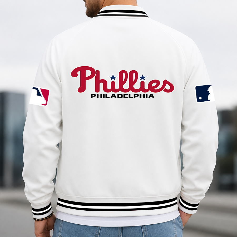 [HOMERUN DEAL] NEW CUSTOMIZED MLB11 PPS PHILADELPHIA PHILLIES MULTICOLOR MEN'S CASUAL JACKET
