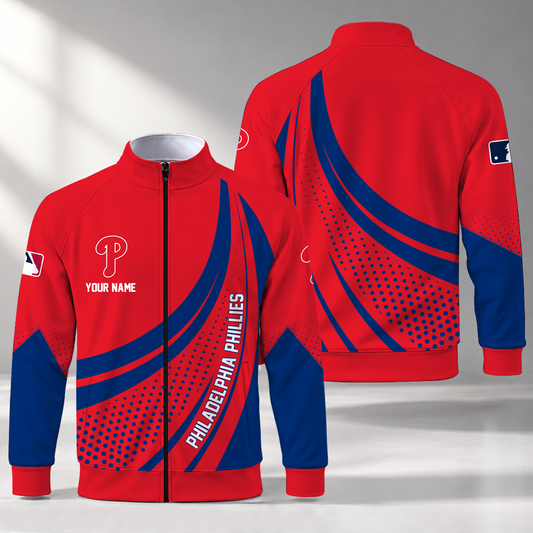 [HOMERUN DEAL] NEW CUSTOMIZED MLB11 PPS PHILADELPHIA PHILLIES STAND COLLAR JACKET
