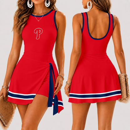[HOMERUN DEAL] NEW CUSTOMIZED MLB11 PPS PHILADELPHIA PHILLIES WOMEN'S SUMMER SKORT DRESS