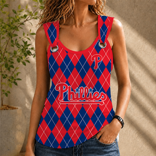 [HOMERUN DEAL] NEW CUSTOMIZED MLB11 PPS PHILADELPHIA PHILLIES O-RING SHOULDER TANK TOP