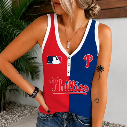 [HOMERUN DEAL] NEW CUSTOMIZED MLB11 PPS PHILADELPHIA PHILLIES WOMEN'S V-NECK TANK TOP