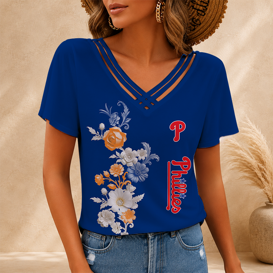 [HOMERUN DEAL] NEW CUSTOMIZED MLB11 PPS PHILADELPHIA PHILLIES V-NECK SHIRT