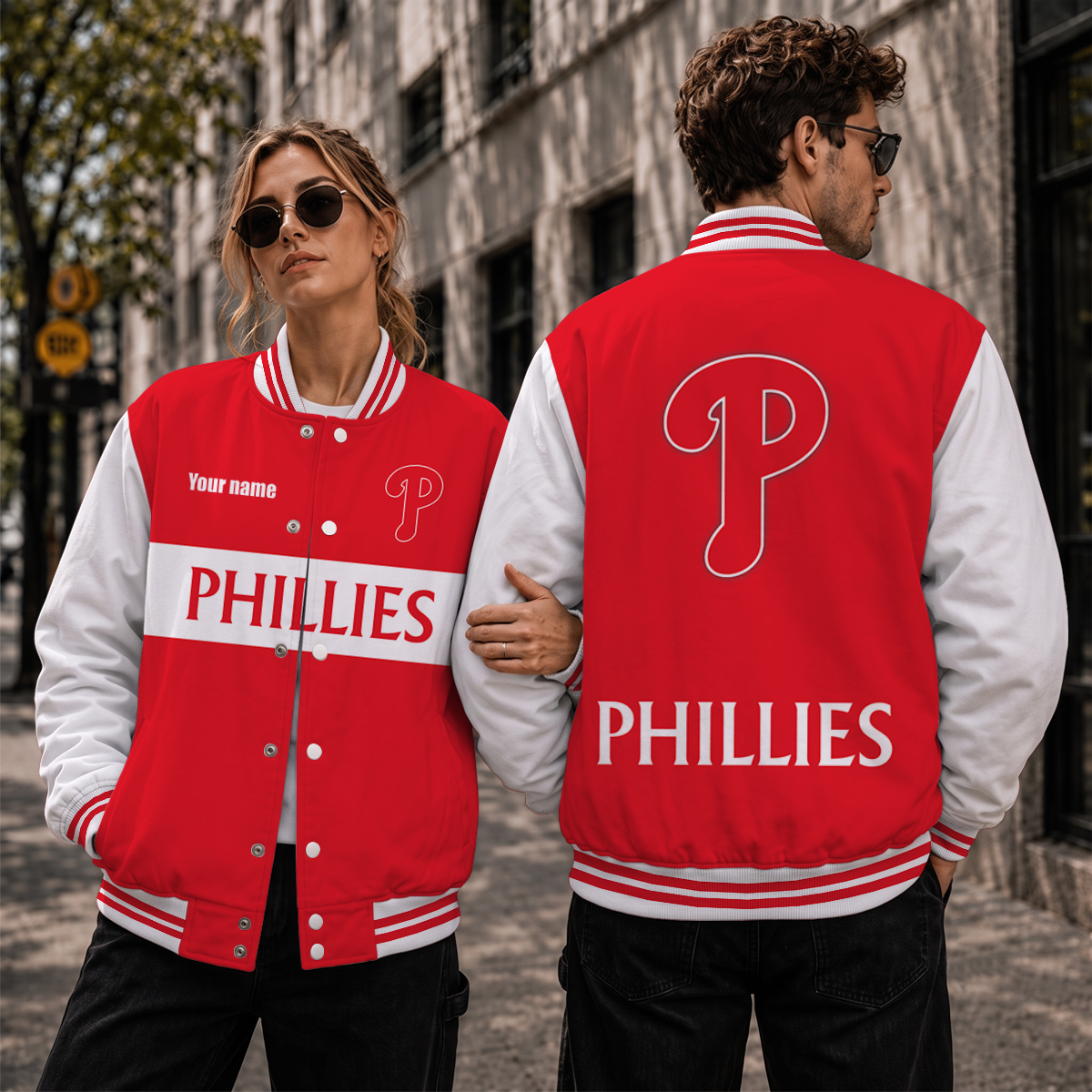 [HOMERUN DEAL] NEW CUSTOMIZED MLB11 PPS PHILADELPHIA PHILLIES SATIN VARSITY & BASEBALL JACKET