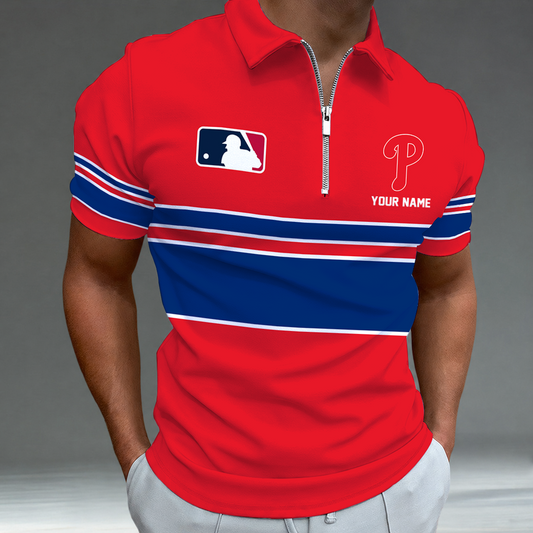 [HOMERUN DEAL] NEW CUSTOMIZED MLB11 PPS PHILADELPHIA PHILLIES ZIP POLO SHIRT