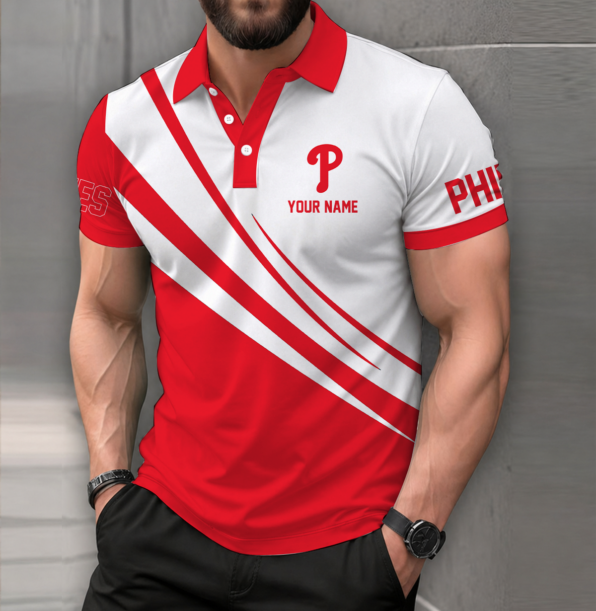 [HOMERUN DEAL] NEW CUSTOMIZED MLB11 PPS PHILADELPHIA PHILLIES POLO SHIRT