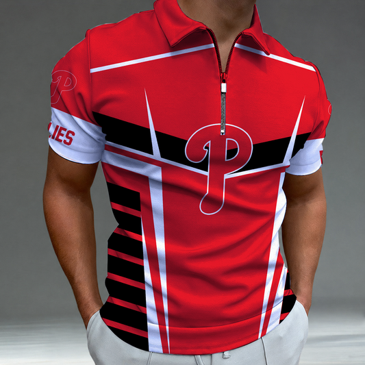 [HOMERUN DEAL] NEW CUSTOMIZED MLB11 PPS PHILADELPHIA PHILLIES ZIP POLO SHIRT