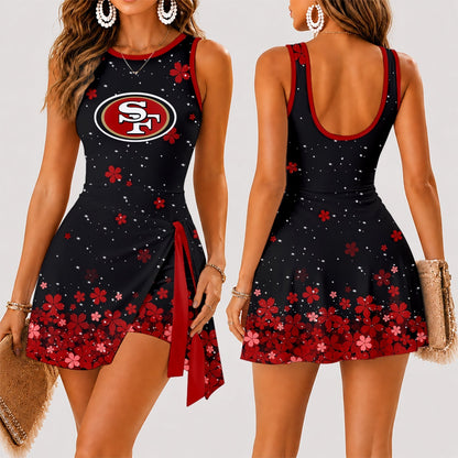 [TOUCHDOWN DEAL] NEW CUSTOMIZED NFL11 SF49 SAN FRANCISCO 49ERS WOMEN'S SUMMER SKORT DRESS